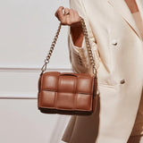 Margot Chestnut Leather Woven Bag