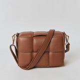 Margot Chestnut Leather Woven Bag