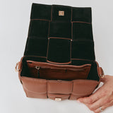 Margot Chestnut Leather Woven Bag