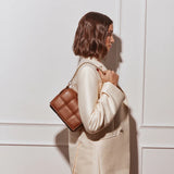 Margot Chestnut Leather Woven Bag