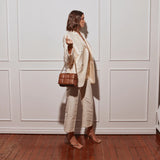 Margot Chestnut Leather Woven Bag