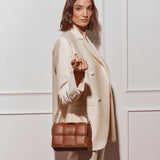 Margot Chestnut Leather Woven Bag