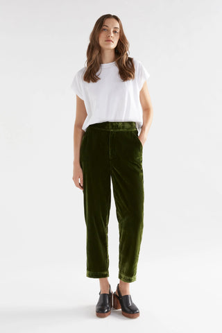 SUURI VELVET PANT MOSS GREEN