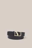 Victoria Black Smooth Leather Belt