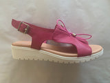 Malika Fushia Leather Sandals