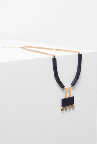 MADDI  NECKLACE STEEL BLUE