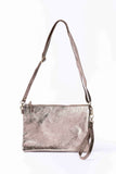 MAISON FANLI - Metallic Leather Crossbody/Clutch Bag Champagne