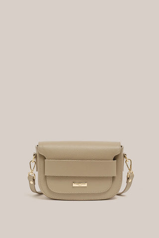 Zoe Beige Crossbody Saddle Bag