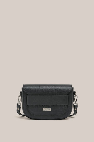 Zoe Black Crossbody Saddle Bag