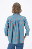 Network Shirt Blue in Woven Cotton