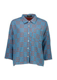 Network Shirt Blue in Woven Cotton