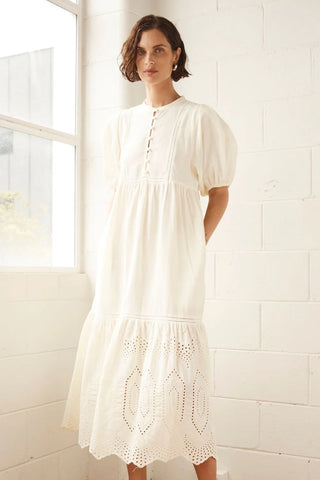 helm dress - cream broderie