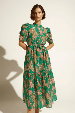 opus dress - k'gari palm green