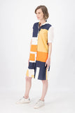 Plaza Shirt Dress Orange/Navy in Cotton