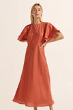 pavillion dress - nectarine